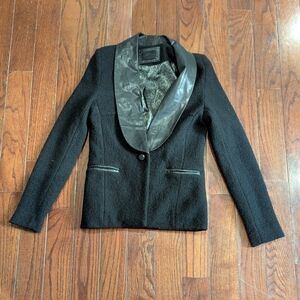 Line the Label wool/leather Power Academia blazer/jacket size XS